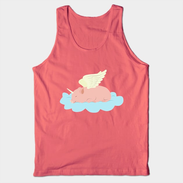 Unipiggy sleeping on a cloud Tank Top by LittleAna